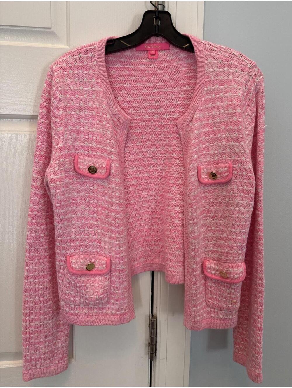 Lilli Pullitzer Keana Pink Cardigan Size Medium